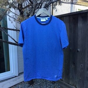 Scotch & Soda Amsterdam Blue Textured Short Sleeve T Shirt Mens Medium Casual